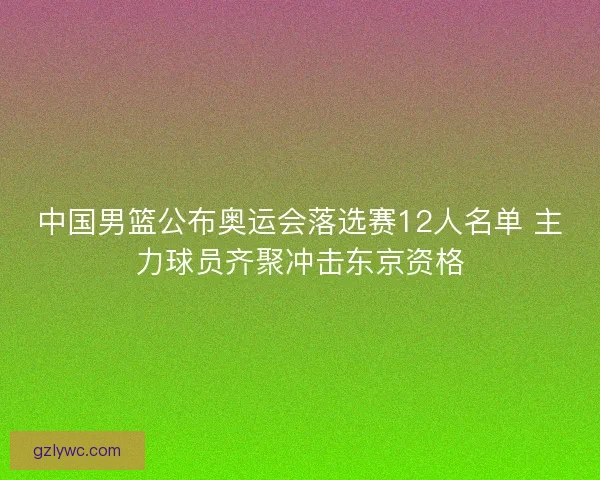 中国男篮公布奥运会落选赛12人名单 主力球员齐聚冲击东京资格